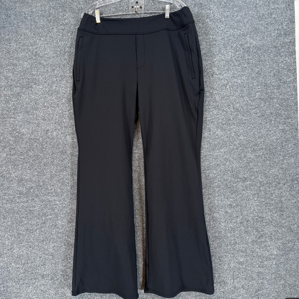 Halara Flare Pants Women XL Tall Black High Waisted Wide Leg Pockets Pull On